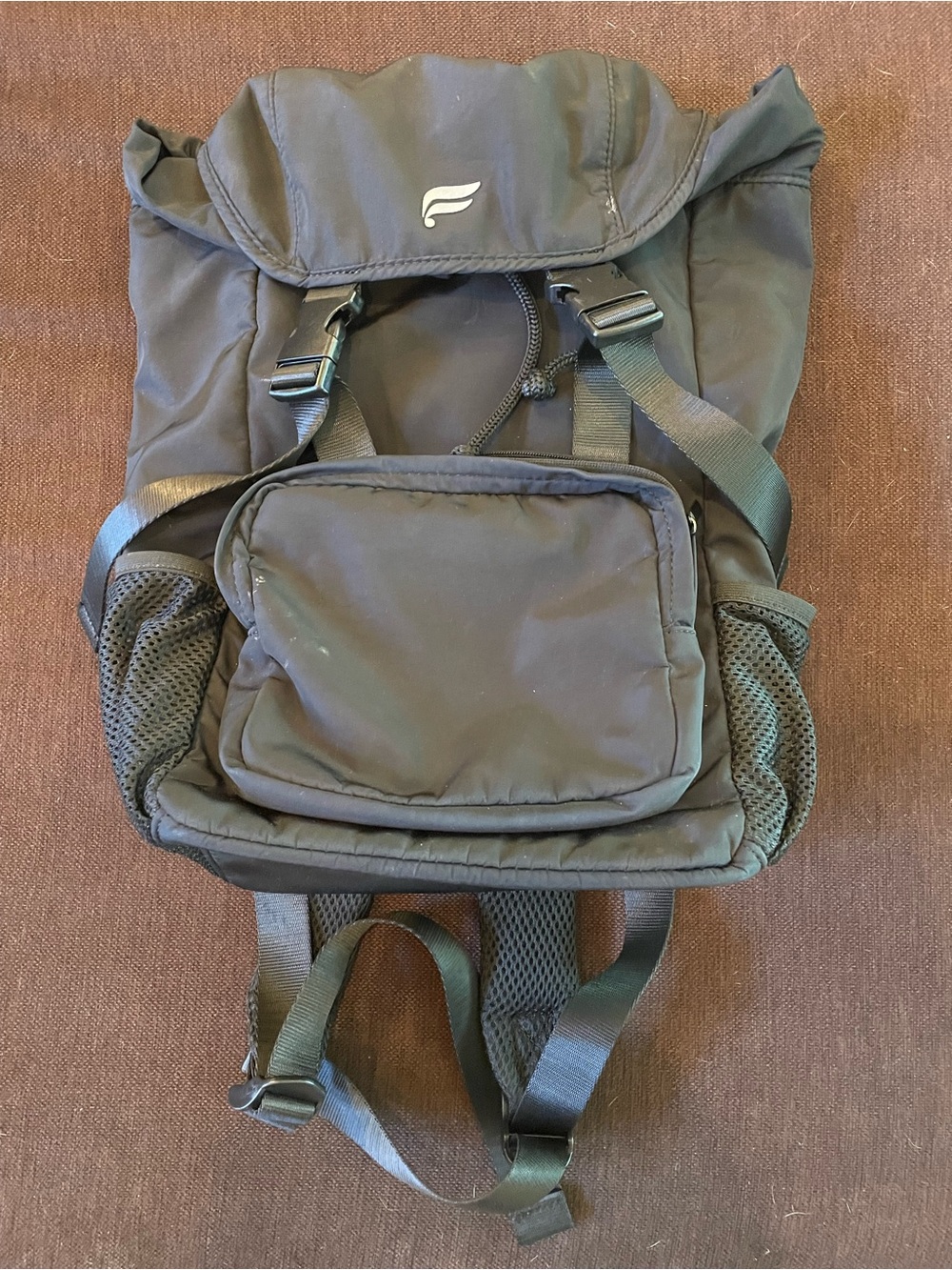 Black Fabletics Mini-Backpack with Front Pocket - 18” x 12” x 6”
